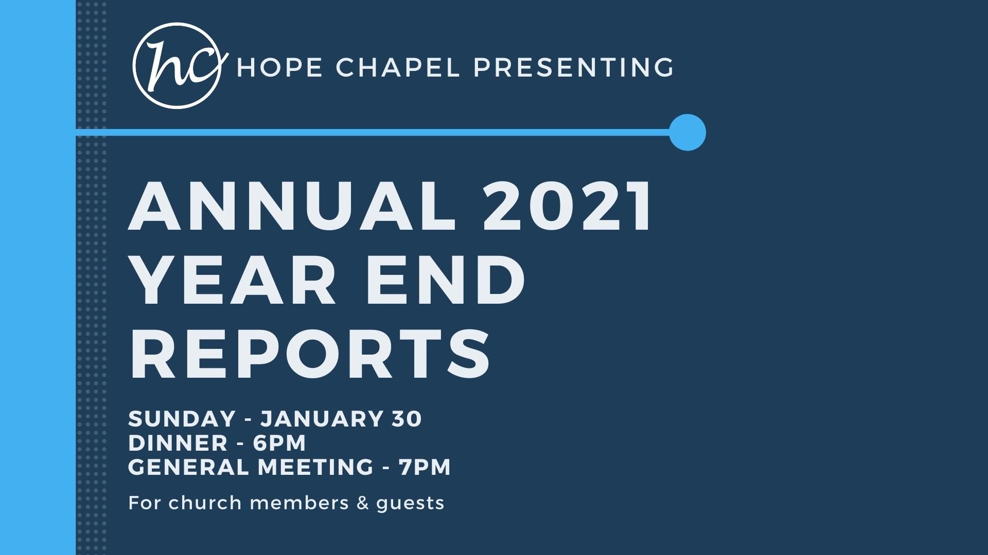 Hope Chapel Annual Dinner & Business Meeting